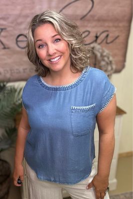Whipstitch Chambray Tee