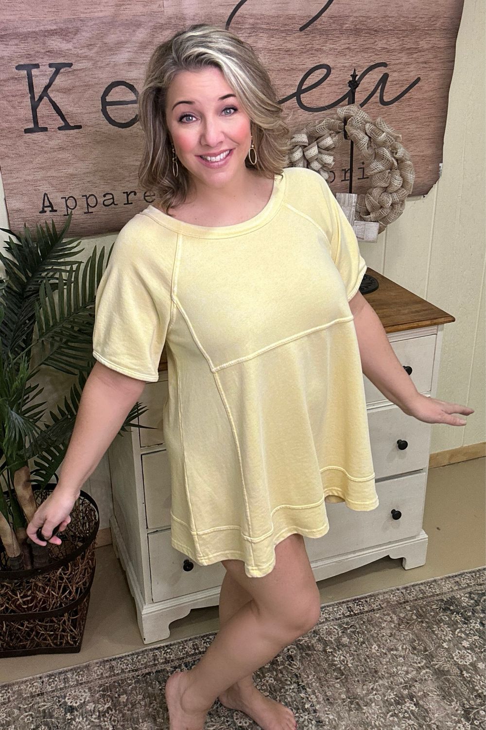 Sweet Corn French Terry Tunic Top