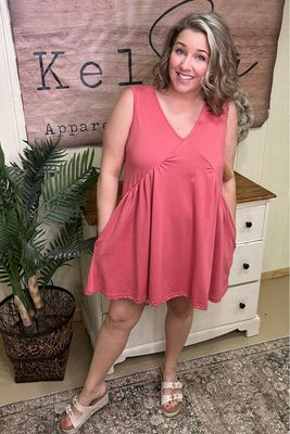 Pink Leisure Sleeveless Cover-Up