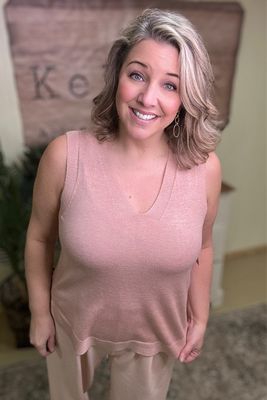 Dusty Pink Sleeveless Sweater