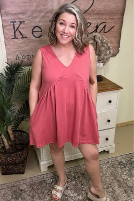 Pink Leisure Sleeveless Cover-Up