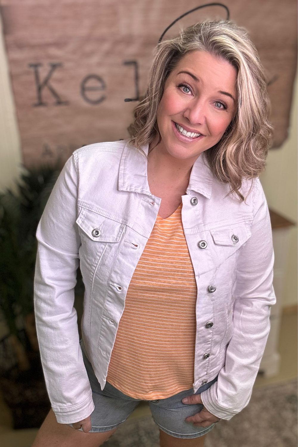 White Stretch Denim Jacket