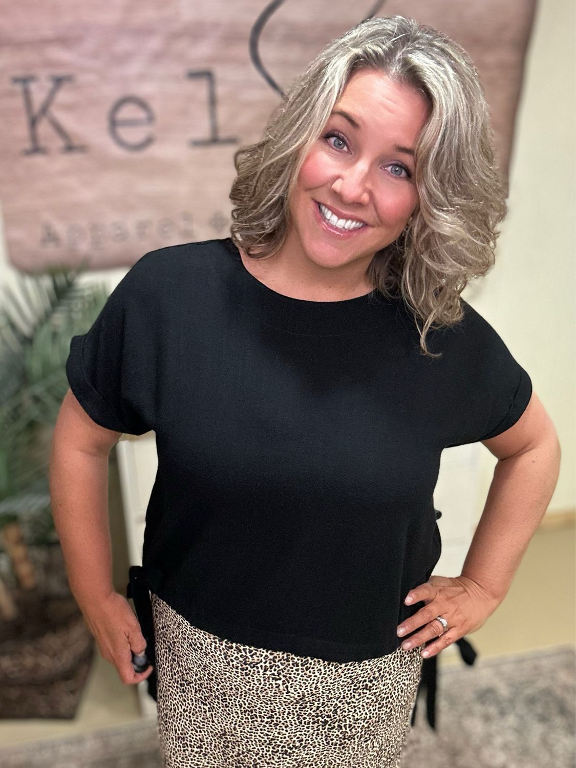 Black Side Tie Blouse