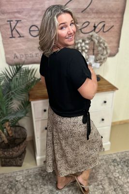 Brown Leopard Skirt