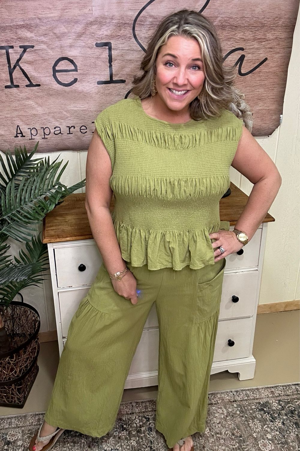 Avocado Smocked Set