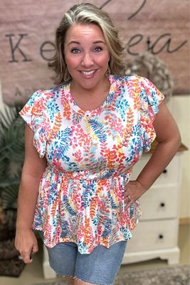 Ivory Mix Floral Ruffled Babydoll
