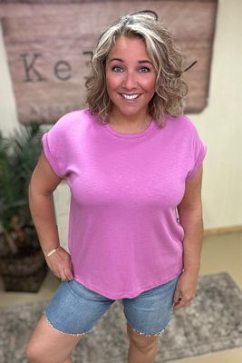 Bright Mauve Slub Tee