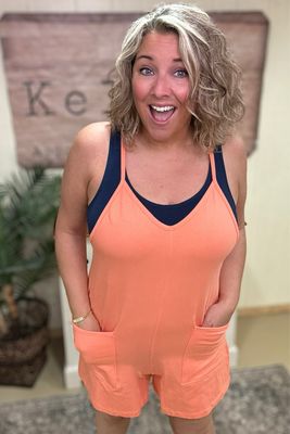 Bright Sunny Peach Romper