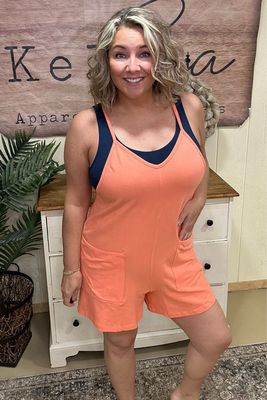 Bright Sunny Peach Romper