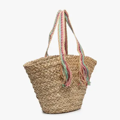 Kit Seagrass Rainbow Handle Straw Bucket