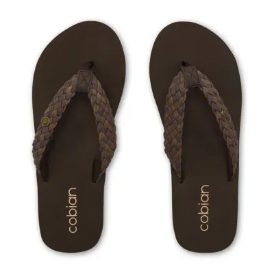 Cobian USA Brown Braided Bounce Flip-Flops