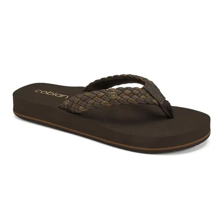 Cobian USA Brown Braided Bounce Flip-Flops