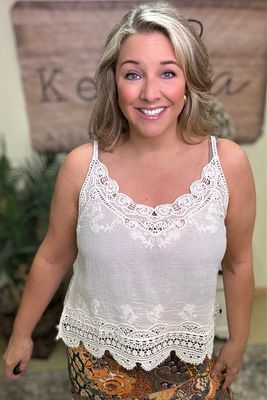 Ivory Crochet Detail Camisole