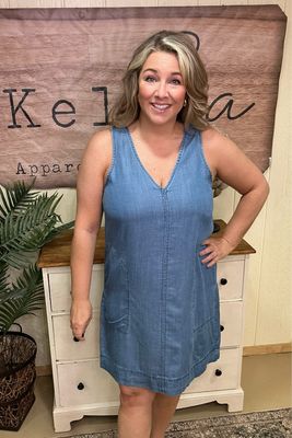 Medium Wash Tencel Tank Dress