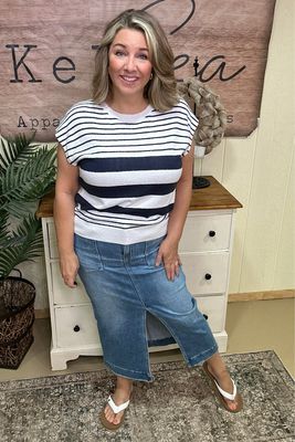 Utility Denim Midi Skirt