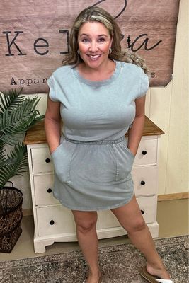 Dusty Jade Sporty Mini Dress
