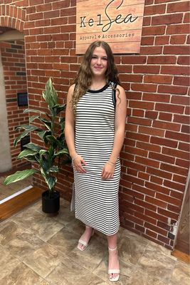Blu Pepper Black Stripe Tank Maxi