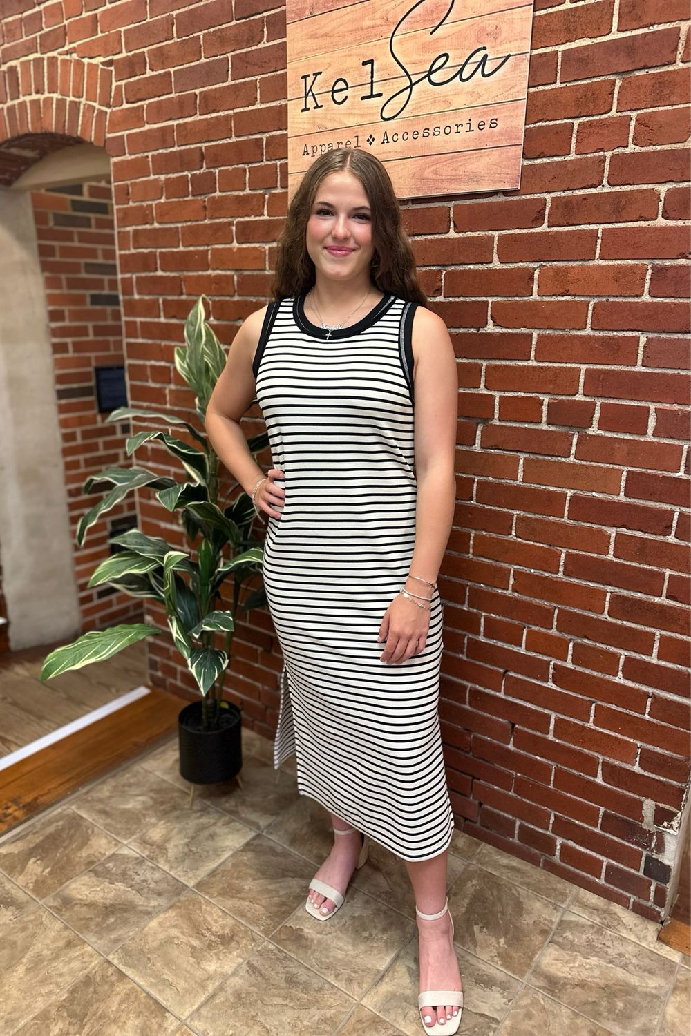 Blu Pepper Black Stripe Tank Maxi
