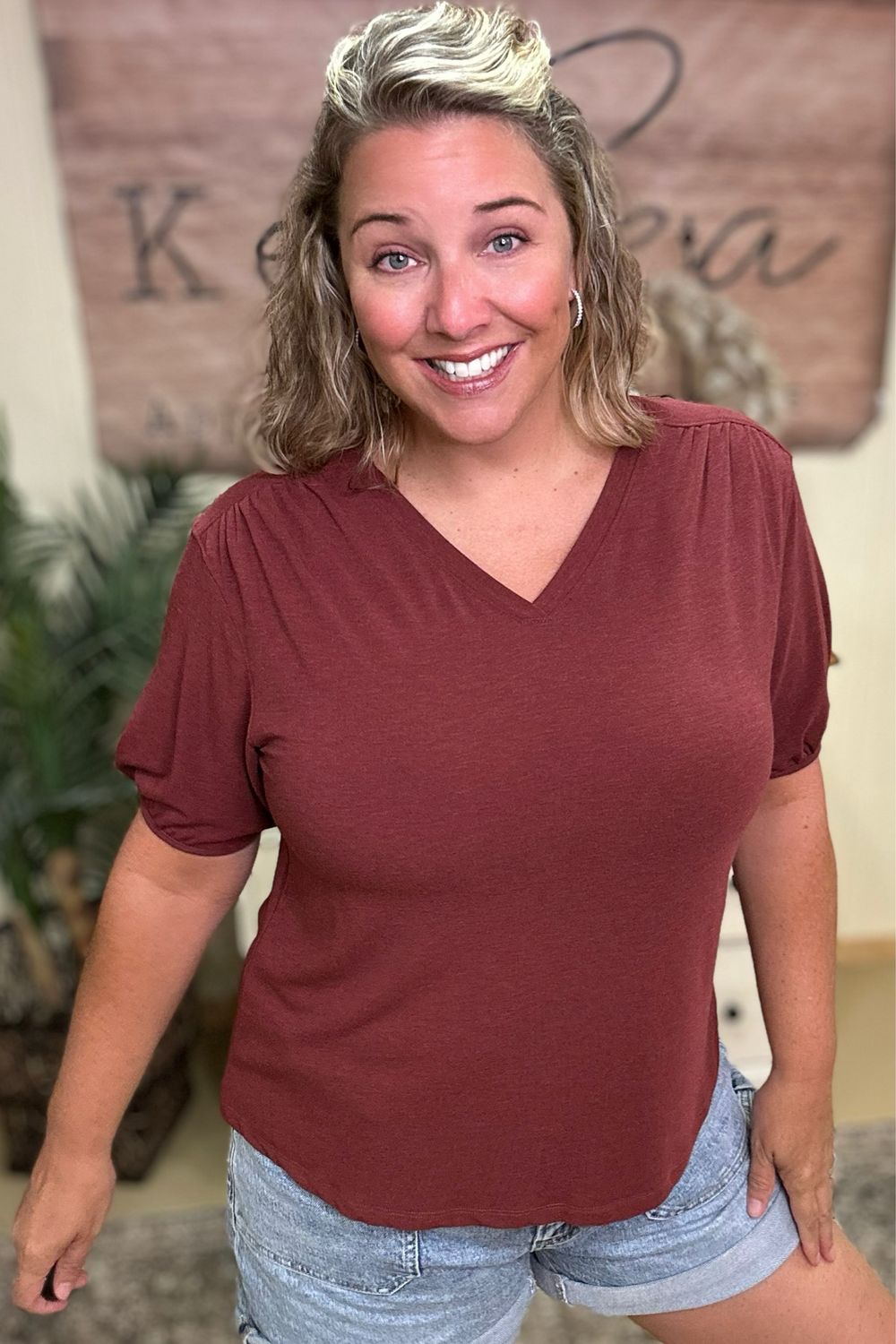 Burgundy Soft Jersey Tee