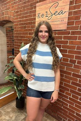 Jodifl Denim Off White Striped Sweater