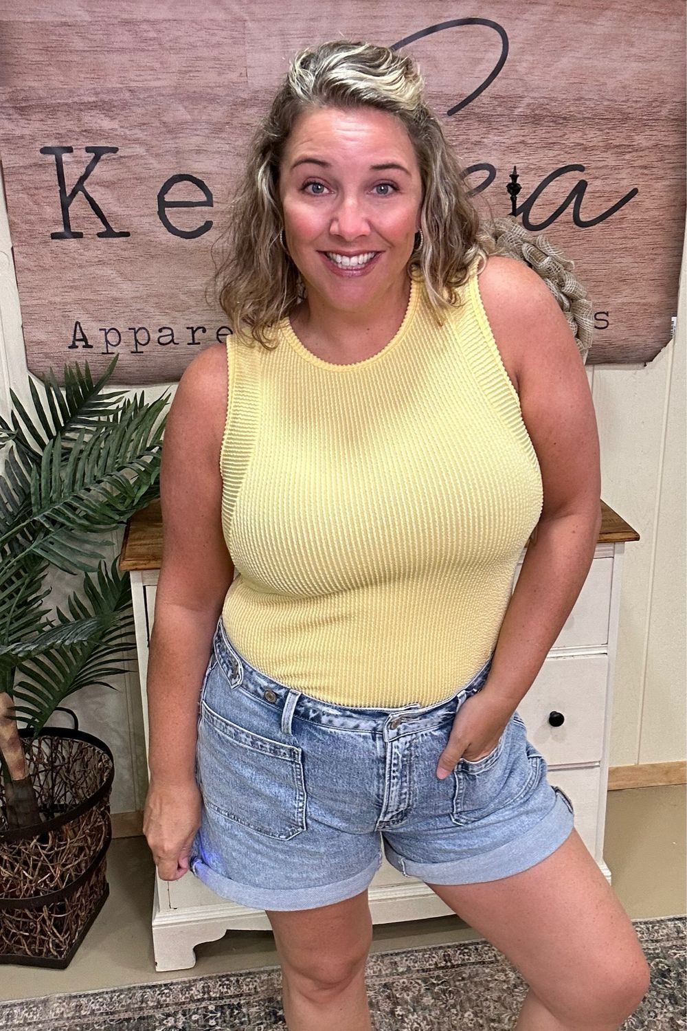 Yellow Urban Ribbed Tank