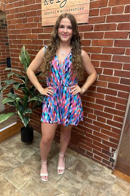 Vibrant Wave Romper