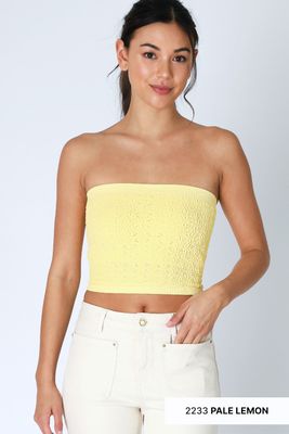 Nikibiki Yellow Textured Tube Top
