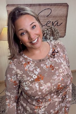 Slinky Mocha Abstract Animal Top