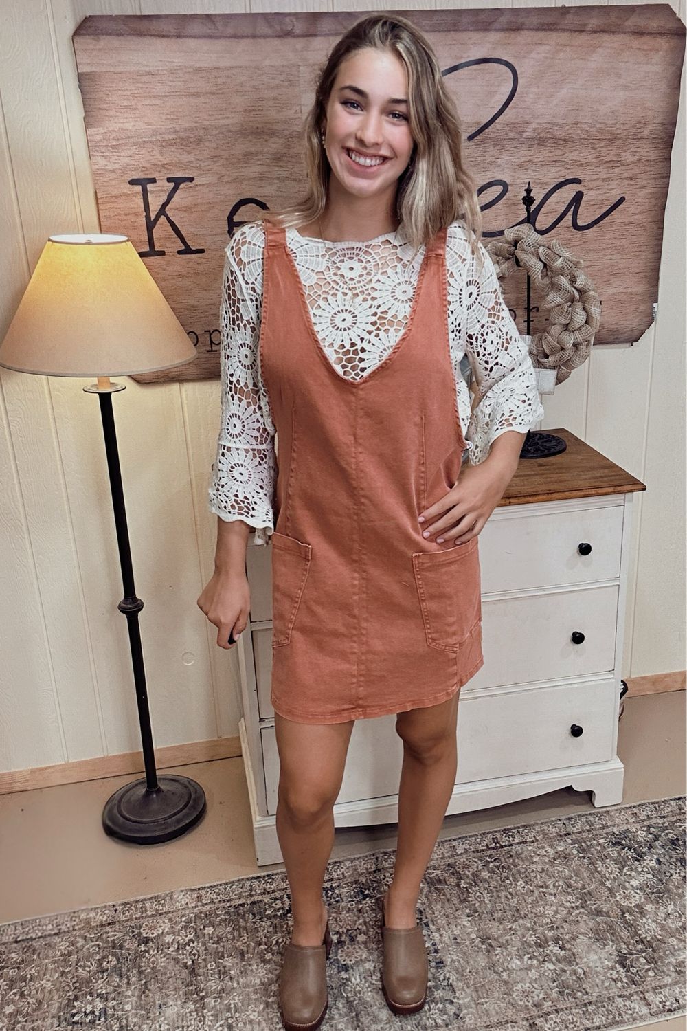 Adjustable Strap Denim Overall Dress