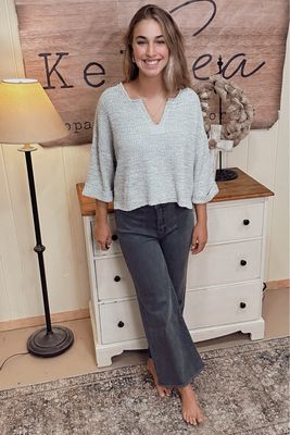 Acid Wash Frayed Hem Straight Wide Leg Pant