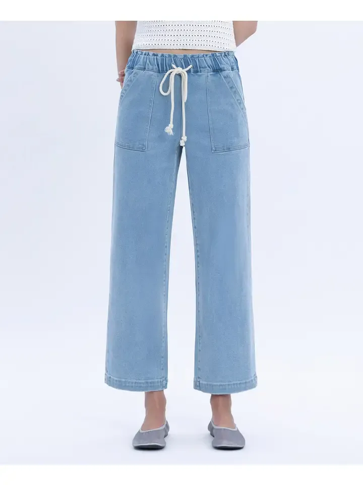 Lovervet Slim-Wide Tie Waist Jeans