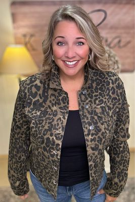 Judy Blue Leopard Denim Jacket