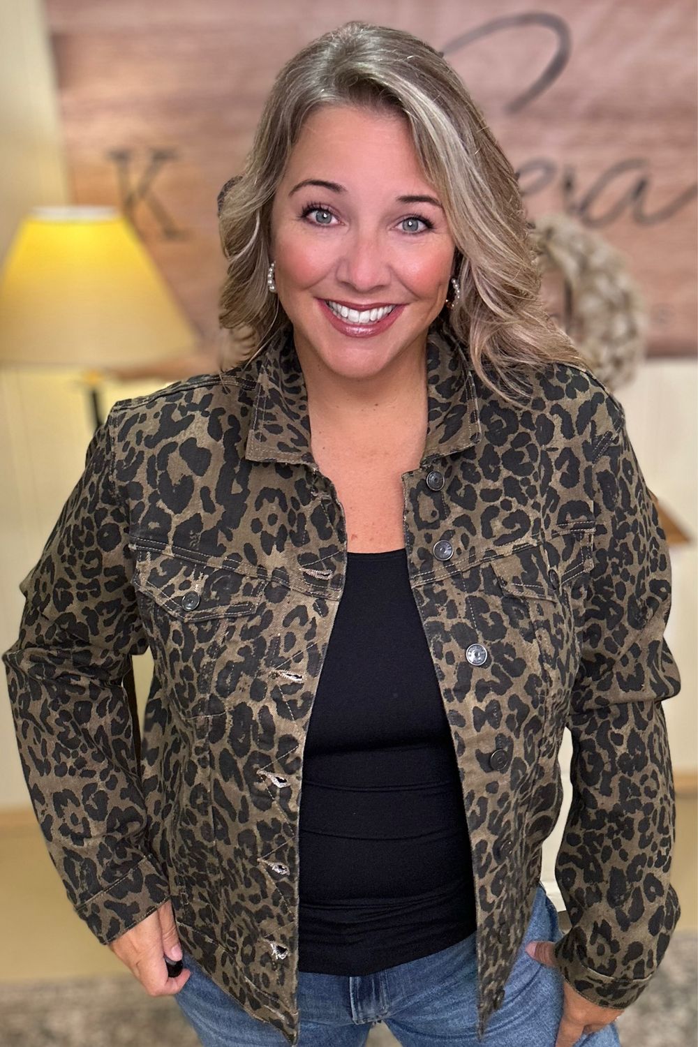 Judy Blue Leopard Denim Jacket