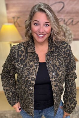Judy Blue Leopard Denim Jacket