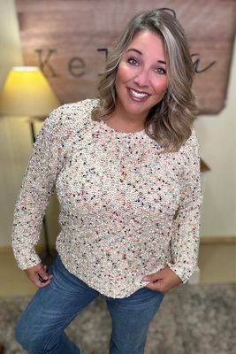 Oatmeal Multicolored Fleck Sweater