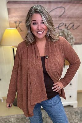 Pumpkin Spice Ribbed Cardigan