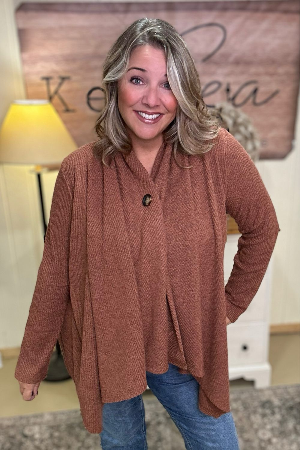 Pumpkin Spice Ribbed Cardigan