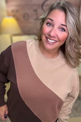 Color Fade Stripe Cotton Pullover