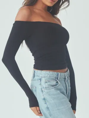 Black Off-The-Shoulder Bra-mee