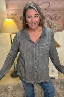 Army Mineral Wash Button Down