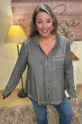 Army Mineral Wash Button Down