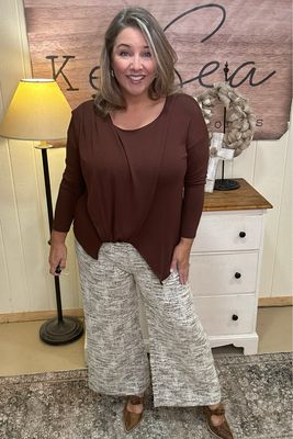 Toffee Boucle Textured Pant