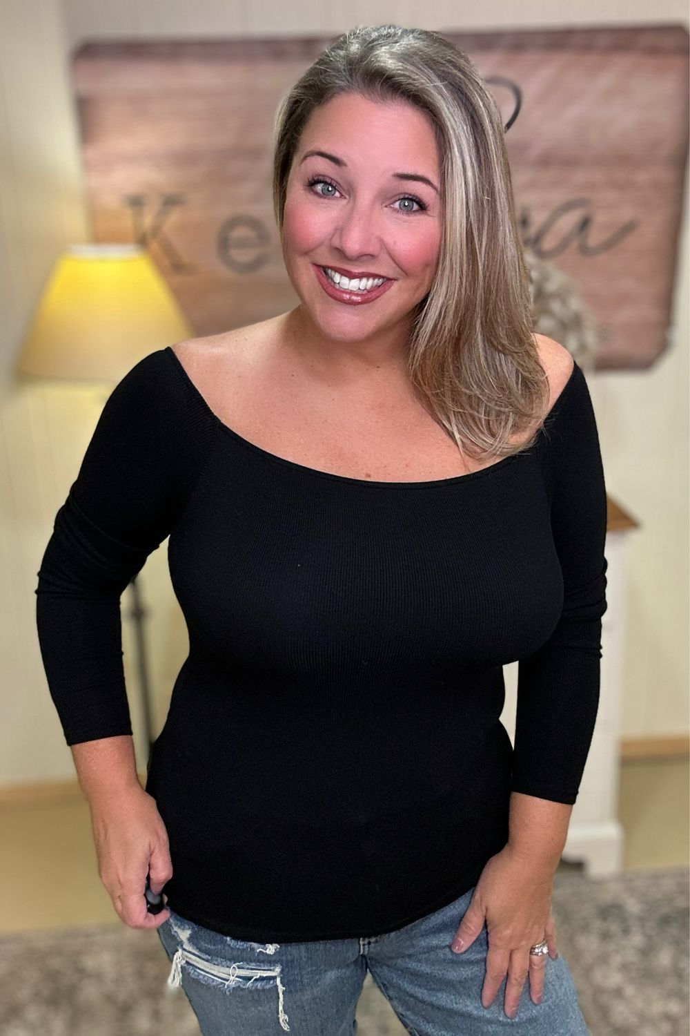 Black Off-The-Shoulder Top