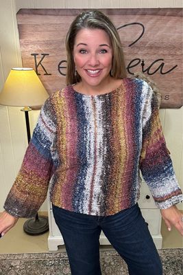 Boatneck Multi Stripe Sweater