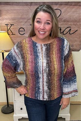 Boatneck Multi Stripe Sweater