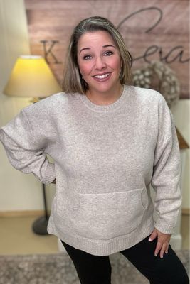 Sand Taupe Kangaroo Crew Sweater