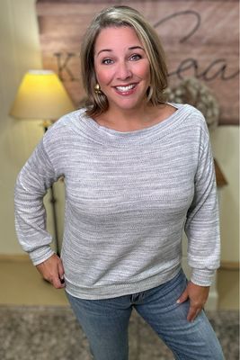 Heather Grey Off Shoulder Top
