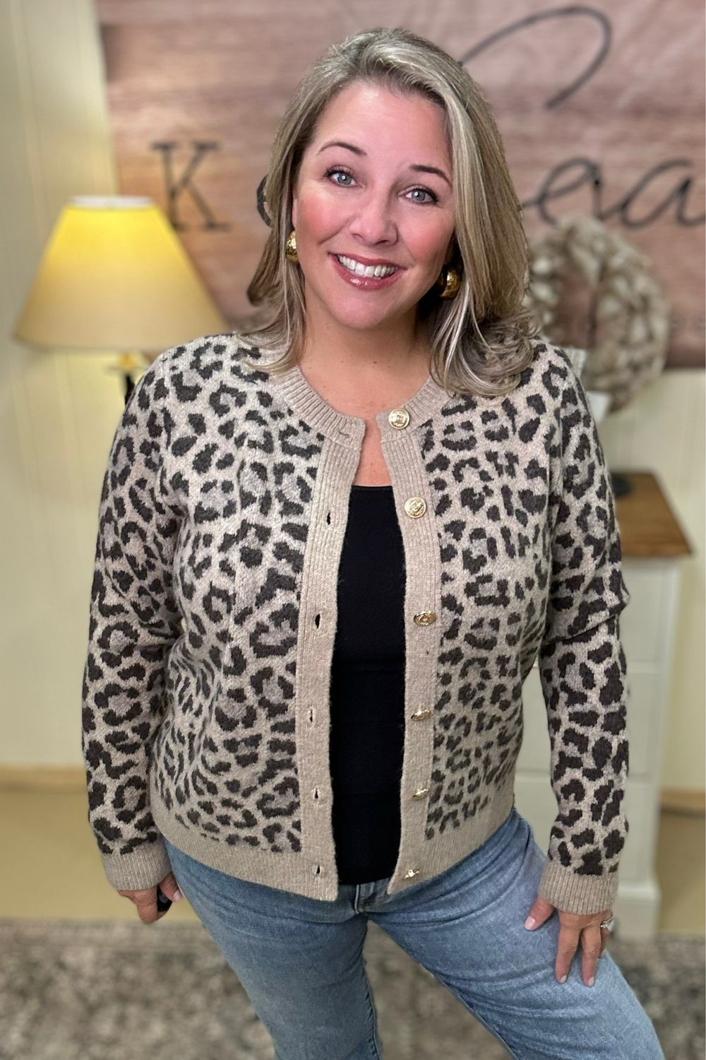 Taupe Leopard Cardigan