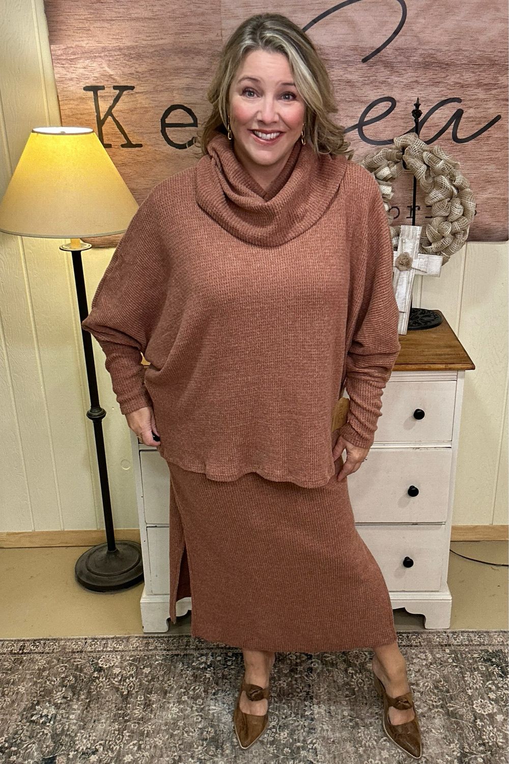 Chestnut Thermal Layered Cozy Dress Set