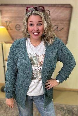 Ash Jade Popcorn Cardigan